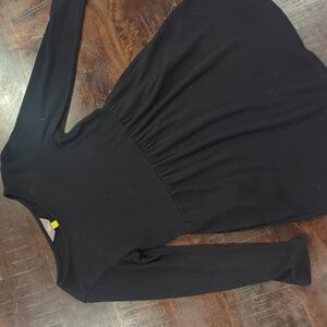 Black long sleeved knee length light sweater dress, girls size M (8-10)